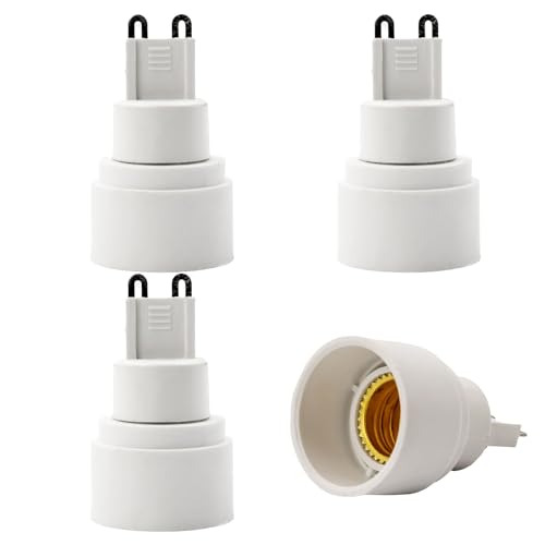 INTIRILIFE G9 auf E14 Lampensockel Adapter in Weiss - 4X Lampenadapter zum Umformatieren von E14 Lampe auf G9 Fassung - 4er Set Konverter für Lampenfassung LED Lampen Glühlampen CFL-Lampen von INTIRILIFE