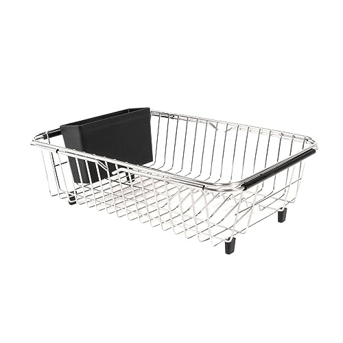INTIRILIFE Geschirrabtropf Gestell mit Besteckhalter aus Edelstahl in Silber - 38-56.5 x 27.5 x 10.5 cm - Ausziehbarer Abtropfkorb mit Besteckkasten für Spüle Waschbecken Arbeitsplatte INTIRILIFE Geschirrabtropf Gestell mit Besteckhalter aus Edelstahl in Silber - 38-56.5 x 27.5 x 10.5 cm - Ausziehbarer Abtropfkorb mit Besteckkasten für Spüle Waschbecken Arbeitsplatte von INTIRILIFE