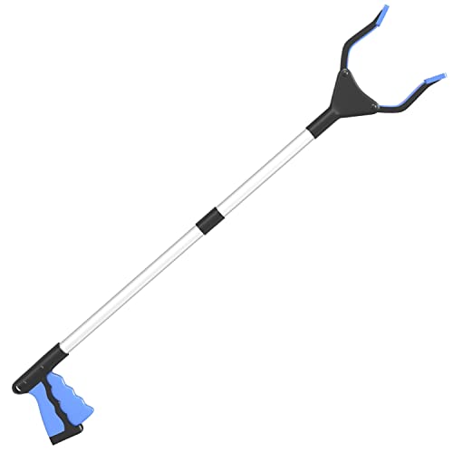 Intirilife Greifer extra lang in Blau - 81 x 10.5 cm - Faltbare Stabile Greif Zange Arm für Senioren Müllzange für Garten Haus von INTIRILIFE