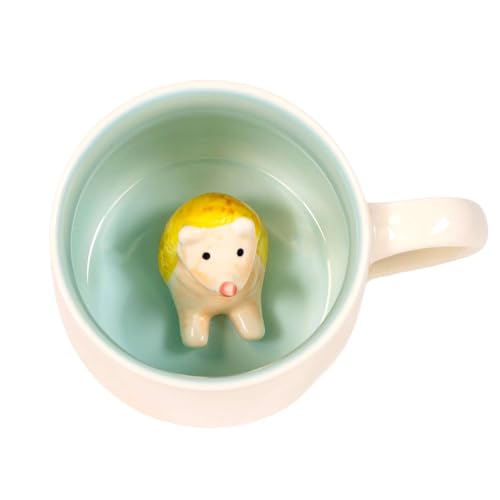 INTIRILIFE Kaffeetasse 3D Teetasse mit Igel - 300 ml Füllmenge - Keramik Tasse Cartoon süßes Geschenk Becher mit Henkel von INTIRILIFE
