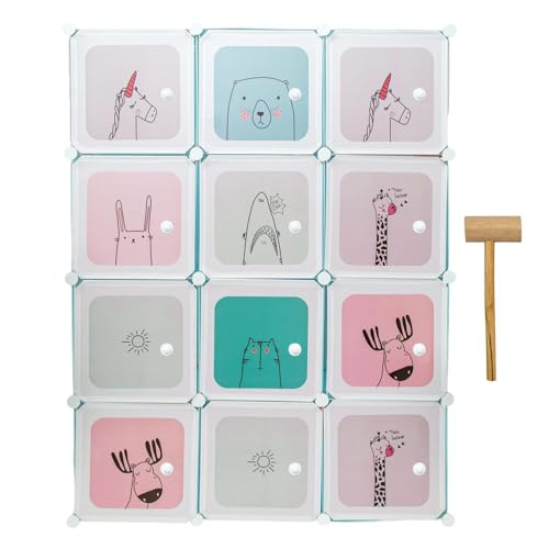 INTIRILIFE Kleiderschrank DIY Steckregal mit 12 Türen für Kinder in Blau - Aufbewahrungsschrank Regal Würfel mit 2 Kleiderstangen individuell aufbaubar INTIRILIFE Kleiderschrank DIY Steckregal mit 12 Türen für Kinder in Blau - Aufbewahrungsschrank Regal Würfel mit 2 Kleiderstangen individuell aufbaubar von INTIRILIFE