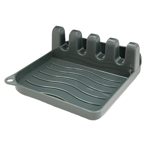 INTIRILIFE Kochlöffelablage in Dunkelgrau - 14 x 12.5 x 4.8 cm - Halter für Kochutensilien und Topfdeckel, Besteckhalter von INTIRILIFE