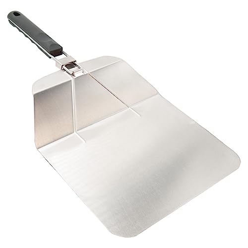 INTIRILIFE Pizzaschieber aus Edelstahl - 53.5 x 24.5 x 6.5 cm - Faltbare Pizzaschaufel mit klappbarem Griff aus rostfreiem Stahl für Pizzastein Grill oder Ofen Pizzaheber kompakt verstaubar von INTIRILIFE