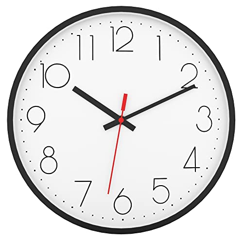 INTIRILIFE Wanduhr in Schwarz - Weiß mit 30,5 cm Durchmesser - Praktische Zeitanzeige Chronometer stilvoll für jedes Zimmer von INTIRILIFE
