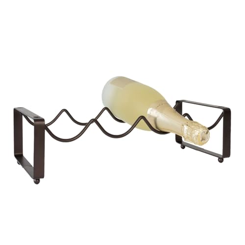 INTIRILIFE Weinregal aus Eisen für 4 Weinflaschen - Stapelbar - 43 x 17 x 11 cm - Weinhalterung Flaschenregal zum sichere Lagern von Weinflaschen Tischregal von INTIRILIFE