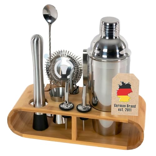 Intirilife 12-teiliges Edelstahl Cocktail-Shaker Set mit Bambus-Ständer - 27.5 x 10.5 x 25.5 cm - Barkeeper Set Cocktail Mixer Bar Zubehör Geschenk Intirilife 12-teiliges Edelstahl Cocktail-Shaker Set mit Bambus-Ständer - 27.5 x 10.5 x 25.5 cm - Barkeeper Set Cocktail Mixer Bar Zubehör Geschenk von INTIRILIFE