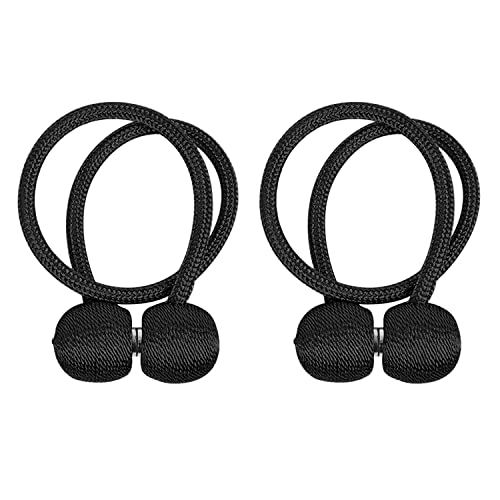 Intirilife 2-teiliges Raffhalter Set Gardinenklammer 40 x 3 cm in Schwarz - Vorhang Halter Halterung Deko zum praktischen Zusammenhalten von Vorhängen ohne Bohren oder Kleben von INTIRILIFE
