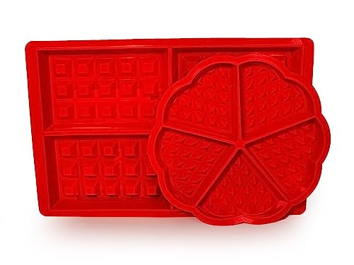 Intirilife 2er Waffelformen Set Backformen in runder Herzformen und Rechtecke aus Silikon in Rot - 28 x 18.5 x 1.5 cm & 16.8 x 1.5 cm - Wiederverwendbar für Hobby- und Profibäcker Intirilife 2er Waffelformen Set Backformen in runder Herzformen und Rechtecke aus Silikon in Rot - 28 x 18.5 x 1.5 cm & 16.8 x 1.5 cm - Wiederverwendbar für Hobby- und Profibäcker von INTIRILIFE