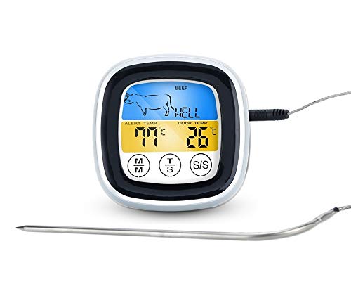 Intirilife Barbecue Thermometer in Weiss - Digitales BBQ Thermometer mit Timer zum Grillen und Kochen - Elektronisches Temperaturmessgerät Grillthermometer Intirilife Barbecue Thermometer in Weiss - Digitales BBQ Thermometer mit Timer zum Grillen und Kochen - Elektronisches Temperaturmessgerät Grillthermometer von INTIRILIFE