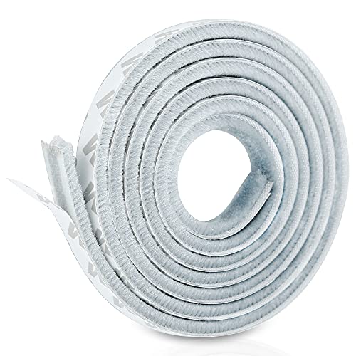 INTIRILIFE Bürstendichtung Grau selbstklebend 5 Meter Länge x Breite 9mm x Höhe 5mm aus Polypropylen - Universal Dichtung Türbürste Fensterbürste von INTIRILIFE