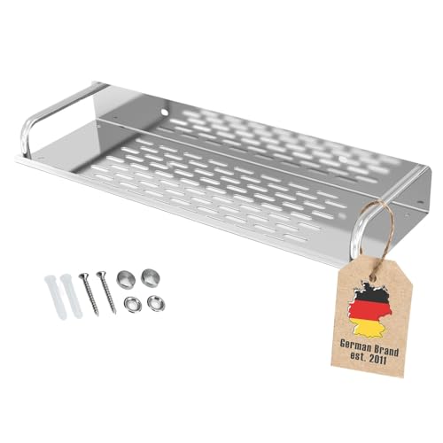 INTIRILIFE Duschablage aus Edelstahl -50 x 11 cm- Duschkorb Wandmontage mit Ablaufrinnen - Rostfreies Duschregal zum Bohren - Badregal für Shampoo, Duschgel, Seife - Praktische Ablage für Bad & Küche von INTIRILIFE