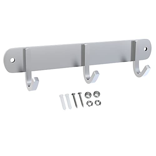 INTIRILIFE Edelstahl Garderobenleiste Modell D - 3 Haken - 22 x 4.7 cm - Kleiderhaken Garderobe Hakenleiste in 5 verschiedenen Designs von INTIRILIFE