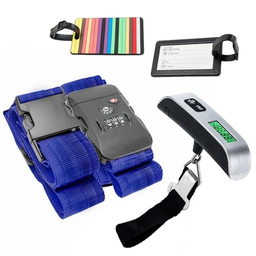 Intirilife Reiseset - Digitale Kofferwaage & Gepäckgurt mit TSA-Zahlenschloss - Gepäckwaage, Hängewaage, Gepäckkontrolle, Gepäckband, Koffergurt Intirilife Reiseset - Digitale Kofferwaage & Gepäckgurt mit TSA-Zahlenschloss - Gepäckwaage, Hängewaage, Gepäckkontrolle, Gepäckband, Koffergurt von INTIRILIFE