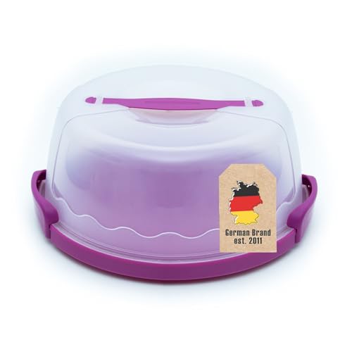 Intirilife Transportbox Behälter für Kuchen und Torten aus Kunststoff in Lila - 29.8 x 28.8 x 13.2 cm - Runder Transportbehälter Kuchenbehälter Tortenhaube mit Klickverschluss Kuchenbox mit Tragegriff Intirilife Transportbox Behälter für Kuchen und Torten aus Kunststoff in Lila - 29.8 x 28.8 x 13.2 cm - Runder Transportbehälter Kuchenbehälter Tortenhaube mit Klickverschluss Kuchenbox mit Tragegriff von INTIRILIFE