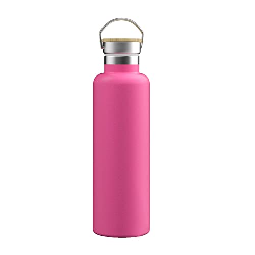 Intirilife praktische Edelstahl Thermosflasche Isolierkanne in Pink mit 750ml Volumen - Für Unterwegs zum Wandern oder beim Sport von INTIRILIFE