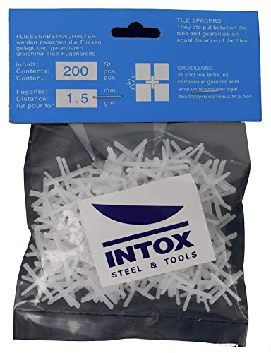 INTOX Fliesenkreuze 1,5 mm 200 Stück weiss von INTOX STEEL & TOOLS