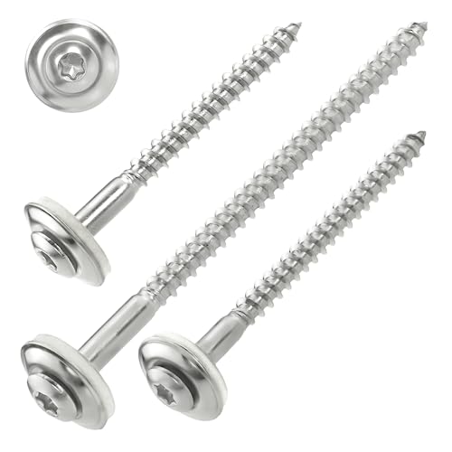 100 Stück SCREW REBEL Spenglerschrauben 4,5 x 60 mm - Edelstahl A2, Inox mit EPDM-Dichtscheibe Ø15mm TX 20 von SCREW REBEL