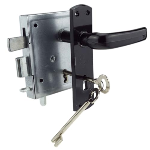 INTRA-TEC Kastenschloss mit Buntbartschlüssel – für Gartentore & Kellertüren, Dorn 60 mm, Entfernung 55 mm, DIN L/R, verzinkt, hebende Falle, zweitourig INTRA-TEC Kastenschloss mit Buntbartschlüssel – für Gartentore & Kellertüren, Dorn 60 mm, Entfernung 55 mm, DIN L/R, verzinkt, hebende Falle, zweitourig von INTRA-TEC