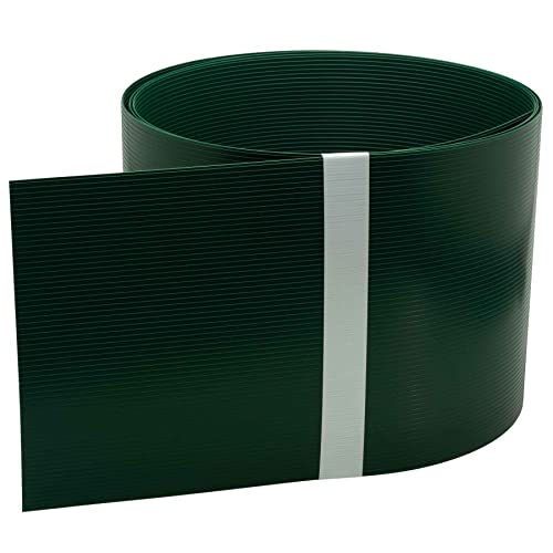 INTRA-TEC Zaun-Sichtschutzstreifen Moosgrün, RAL 6005 aus Hart-PVC 252x19 cm für Doppelstabmattenzäune, Windschutz von INTRA-TEC
