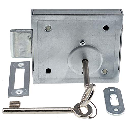 Kellerriegelschloss Aufschraubschloss mit Buntbartschlüssel 150 B Dornmaß 70 von INTRA-TEC