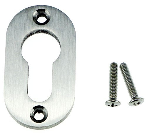 Profilzylinder-Rosette oval aus massivem Edelstahl V2a 6 mm Lochabstand 45 mm Profilzylinder-Rosette oval aus massivem Edelstahl V2a 6 mm Lochabstand 45 mm von INTRA-TEC