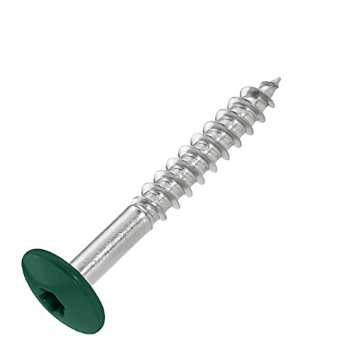 SCREW REBEL Fassadenschrauben 4,8x38 TX20 - RAL 6005, Moosgrün - 100 Stück Edelstahl A2 Trespo von INTRA-TEC