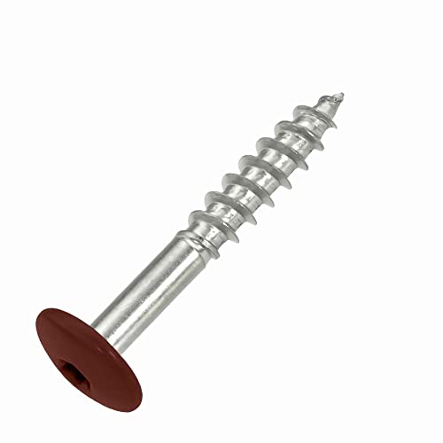 SCREW REBEL Fassadenschrauben 4,8x38 TX20 - RAL 8012 Rotbraun - 100 Stück Edelstahl A2 Trespo von INTRA-TEC