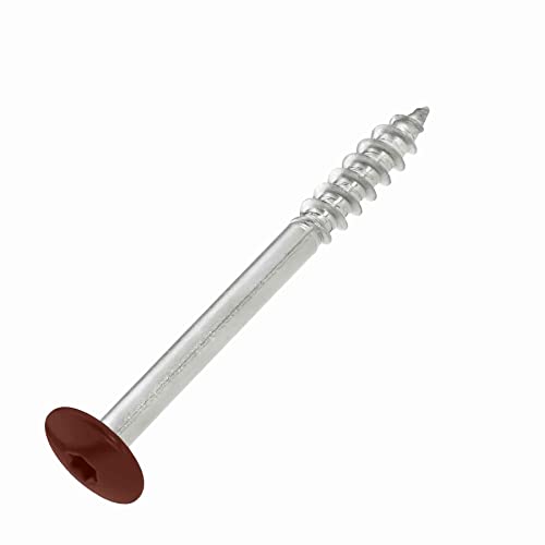 SCREW REBEL Fassadenschrauben 5,5x55 TX20 - RAL 8012 Rotbraun - 100 Stück Edelstahl A2 Trespo von INTRA-TEC