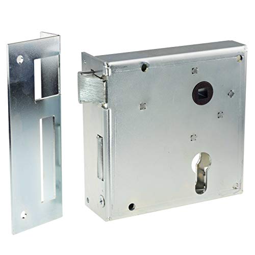 Schweres Rheinisches Kastenschloss PZ Dornmaß 80 Entfernung 55 Links auswärts mit Winkelblech von INTRA-TEC