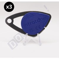 Intratone - 3er-Set elektronische Namensschilder blau - Mifare-Namensschilder aus Edelstahl 08-0103 (wird nur von der Hausverwaltung programmiert) von INTRATONE