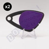 Intratone - Lot von 2 elektronischen Namensschildern violett - Mifare-Namensschilder aus Edelstahl 08-0109 (wird nur vom Verwalter programmiert) von INTRATONE