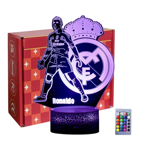 INTUPGD 3D Fußball LED Lampe Nachtlicht, 16 Farbwechsel 4 Models mit Remote Smart Touch Stimmungslichter, Nachttischlampe Geschenke für Männer Mädchen Jungen Kinder von INTUPGD