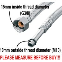 Flexibler Stahlgeflechtschlauch 3/8“xM10, Länge 60 cm Flexibler Stahlgeflechtschlauch 3/8“xM10, Länge 60 cm von INVENA
