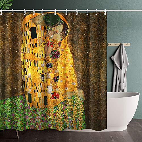 INVIN ART Bathroom Shower Curtain Set with Hooks,The Kiss by Gustav Klimt,Home Art Paintings Pictures for Bathroom INVIN ART Bathroom Shower Curtain Set with Hooks,The Kiss by Gustav Klimt,Home Art Paintings Pictures for Bathroom von INVIN ART