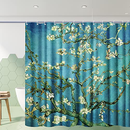 INVIN Art Van Gogh Duschvorhang-Set mit Haken, Mandelblüte INVIN Art Van Gogh Duschvorhang-Set mit Haken, Mandelblüte von INVIN ART