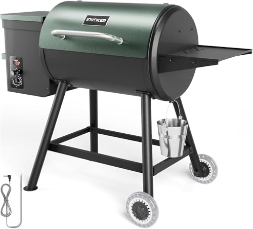 Holz Pellet Grill-Raucher, 6-in-1 Pellet Grill Smoker automatische Temperaturkontrolle Grillrost 456 Sq. im Bereich für Garten im Freien von INVOKER