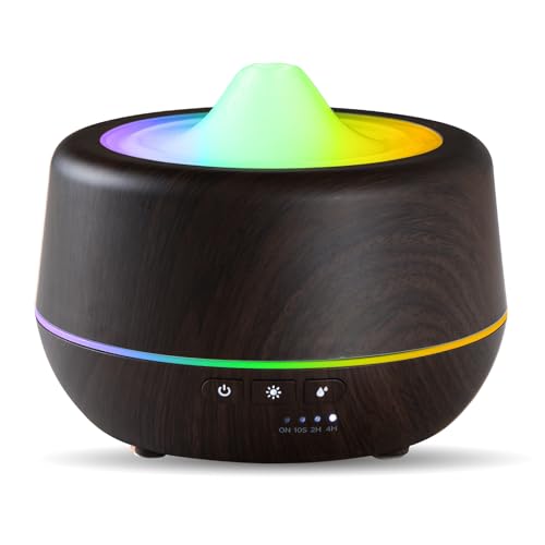 Aroma Diffuser, 500ml Ultraschall Diffusor für Ätherische Öle, Cool Mist Luftbefeuchter mit 7 Farbe Led-Leuchten für Schlafzimmer, Zuhause, Büro, Automatische Abschaltfunktion-Schwarz von INXDOLHOM