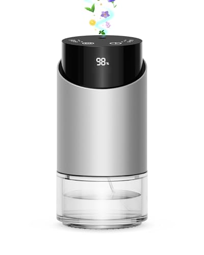 Wasserloser Diffuser für Ätherische Öle, Aroma Diffuser für Zuhause Großer Raum, Auto, Büro, Schreibtisch, Mini Aroma Diffuser Akku, 4 Timer & 3 Nebel Ebenen, 100ml Kapazität von INXDOLHOM