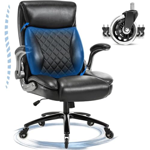 INYPTROPIC Chefsessel Bürostuhl 200KG mit Hochklappbaren Armlehnen Ergonomischer Chefsessel PU Leder Computerstuhl Schreibtischstuhl Hohe Rückenlehne, Schwarz INYPTROPIC Chefsessel Bürostuhl 200KG mit Hochklappbaren Armlehnen Ergonomischer Chefsessel PU Leder Computerstuhl Schreibtischstuhl Hohe Rückenlehne, Schwarz von INYPTROPIC