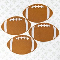 Fußball Bestickte Leinen-Cocktailservietten, 4Er-Set von INeedABiggerHouse