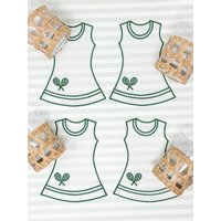 Tennis Dress Leinen Cocktail Servietten, 4Er Set von INeedABiggerHouse