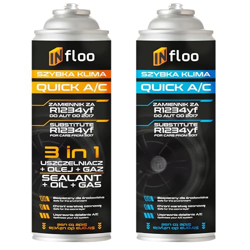 INfloo Quick A/C R1234yf Gas 185 g + 3-in-1 Dichtmittel 185 g + Handschuhe | Kältemittel & Dichtmittel für Kfz-Klimaanlagen INfloo Quick A/C R1234yf Gas 185 g + 3-in-1 Dichtmittel 185 g + Handschuhe | Kältemittel & Dichtmittel für Kfz-Klimaanlagen von INfloo