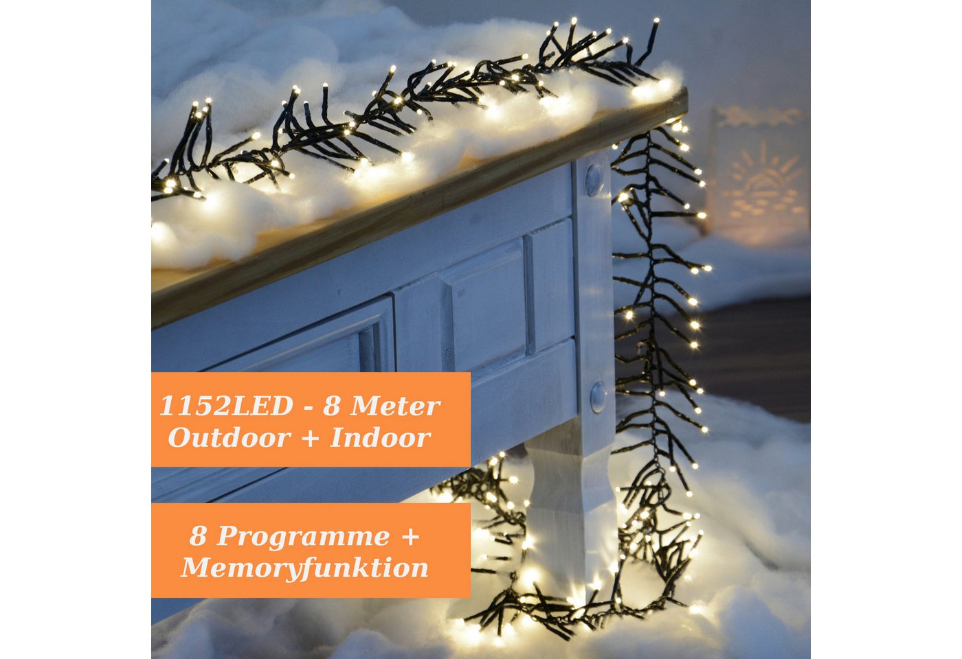 INtrenDU LED-Lichterkette Clusterlichterkette LED1152, mit itegriertem Timer, Beleuchtungsprogrammen und Memoryfunktion INtrenDU LED-Lichterkette Clusterlichterkette LED1152, mit itegriertem Timer, Beleuchtungsprogrammen und Memoryfunktion von INtrenDU