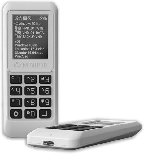 IODD MINI Pro Externe SSD/USB-C/Bootfähiges virtuelles ODD&HDD / AES256-Verschlüsselung bis zu 76 Stellen/Schreibschutz MINI (USB-C-Typ/Modell der nächsten Generation) (512 GB) von IODD