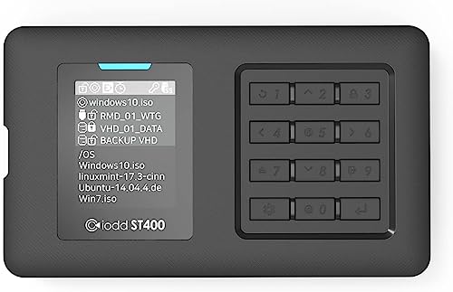 iodd Mini USB 3.0 256-Bit Secure verschlüsseltes SSD Laufwerk (ST400/512GB SSD) von IODD