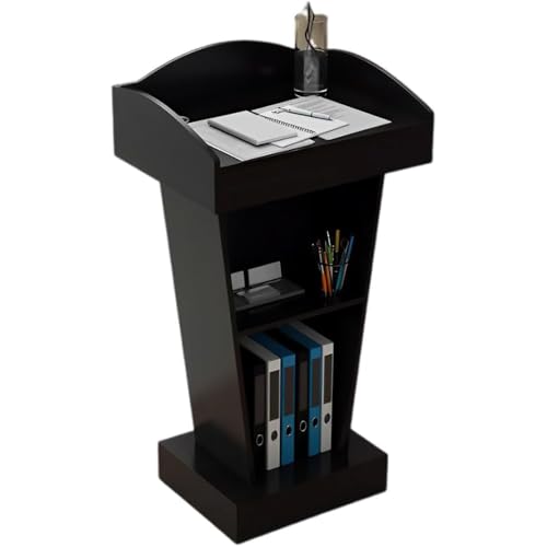 IOEDHW Anspruchsvoller Podiumsständer multifunktionales Rednerpult wasserdichte Kanzel langlebige Kirchenkanzel, eleganter Empfangsschreibtisch ordentlicher Podiumstisch mit Fächern Multimedia-Raum von IOEDHW