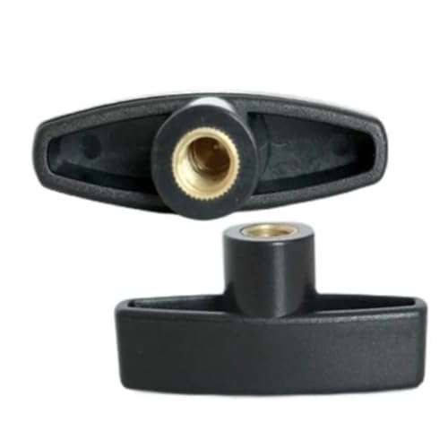 2 Stück M6 M8 M10 65# T-Typ handfest anziehende Muttern Griffgewinde mechanische schwarze Rändelmuttern Klemmknopf manuelle Mutter (Color : Svart, Size : M10 2pcs) von IOFIT