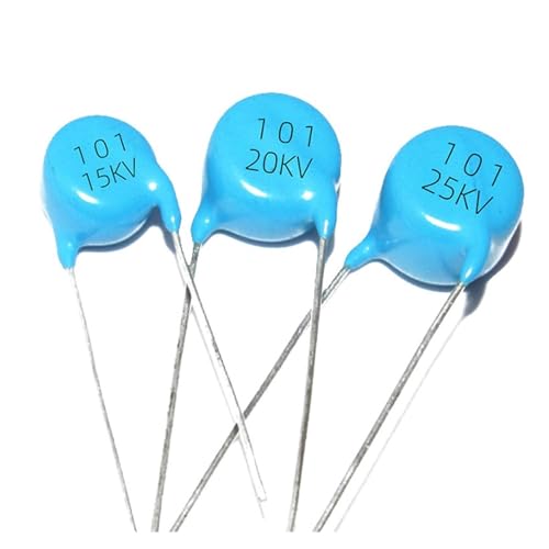 IOFIT 5 Stück 101 40KV Keramik-Chip-Kondensator (Blau, Durchgangsloch, Keramik, Rund, 50 kV, Durchsteckmontage, Kondensator) von IOFIT