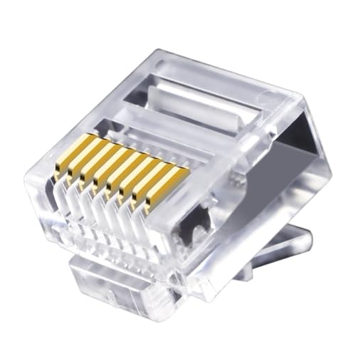 IOFIT Flaches Netzwerkkabel, Netzwerkstecker, 8P8C-Stecker, RJ-45, kurzer Kristallkopf, 50 Stück von IOFIT