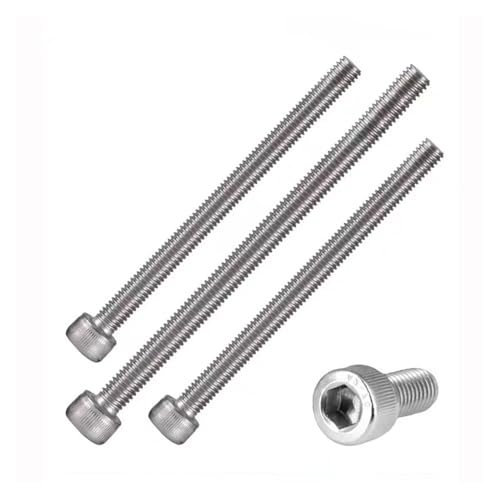 IOFIT M3 M4 M5 M6 M8 Lange gerändelte Innensechskantschraube DIN912, Innensechskantschraube 120 mm, 150 mm, 160 mm, 180 mm verlängern (Color : Silver, Size : M3x110 (5pcs)) von IOFIT